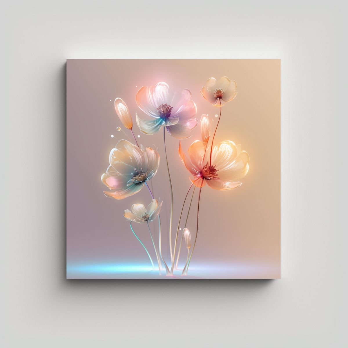 GENERICO - Florales Adorables Vector 3D Lienzo Único 60x60 Cm