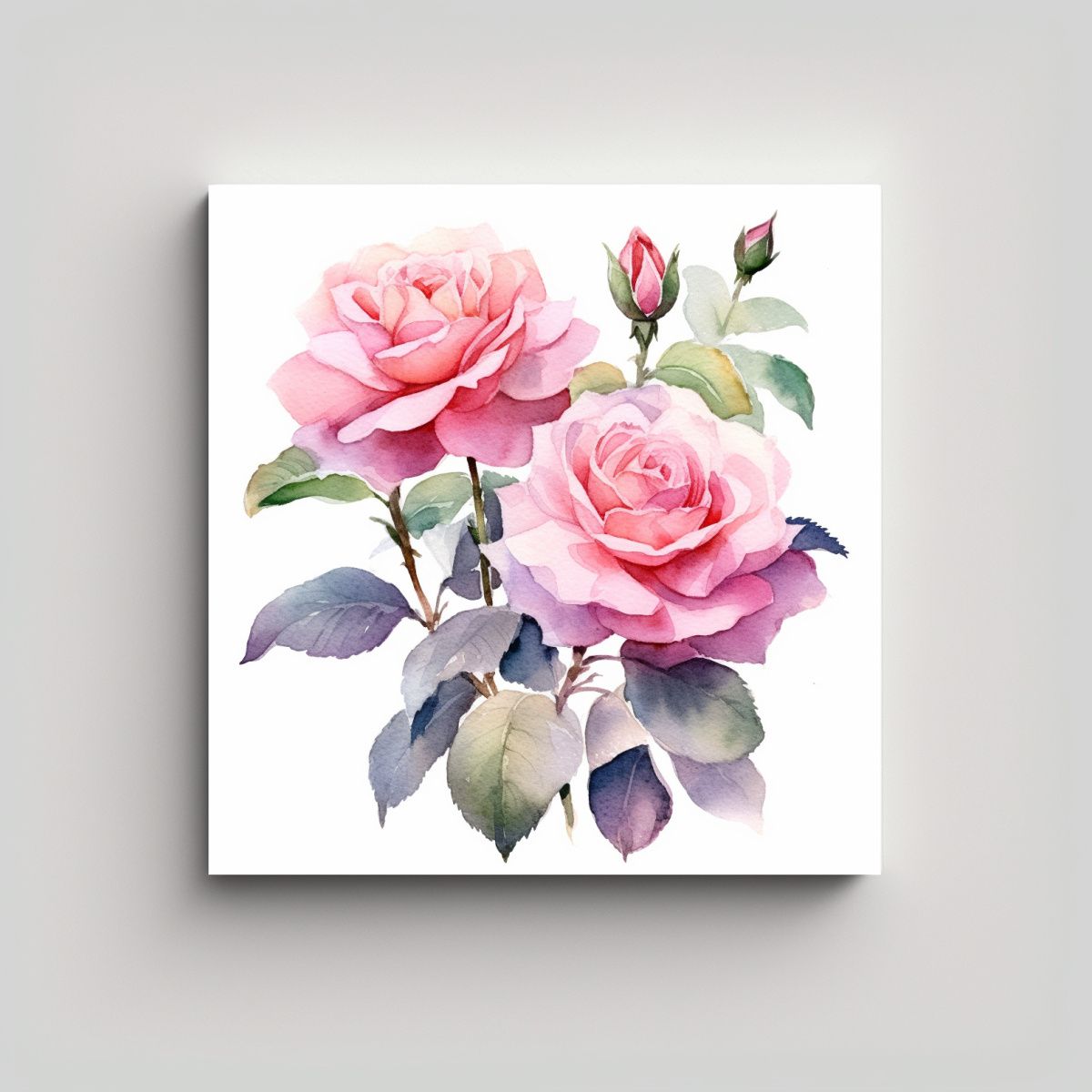 GENERICO - Cuadro Decorativo Inspiracional: Rosa Bush En 70x70 Cm