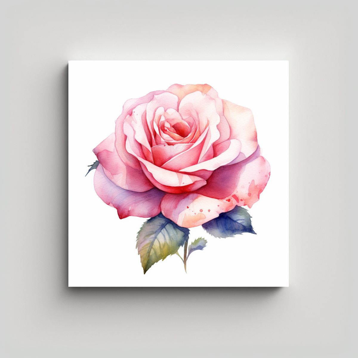 GENERICO - Ilustración Detallada En Acuarela Rosa Pastel 90x90 Cm