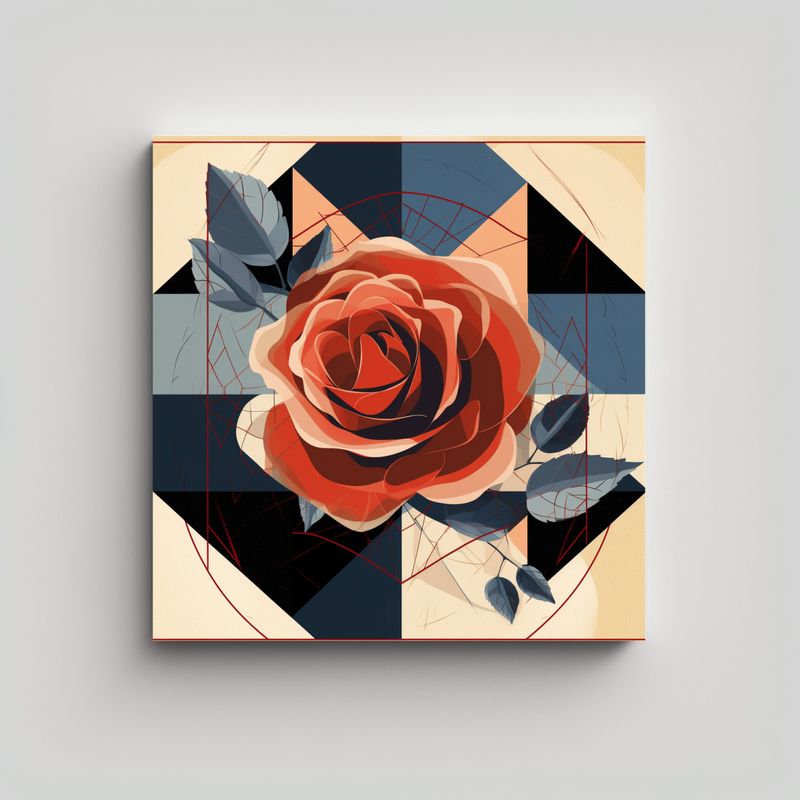 GENERICO - Cuadro Minimalista De Composición Abstracta Para 90x90 Cm