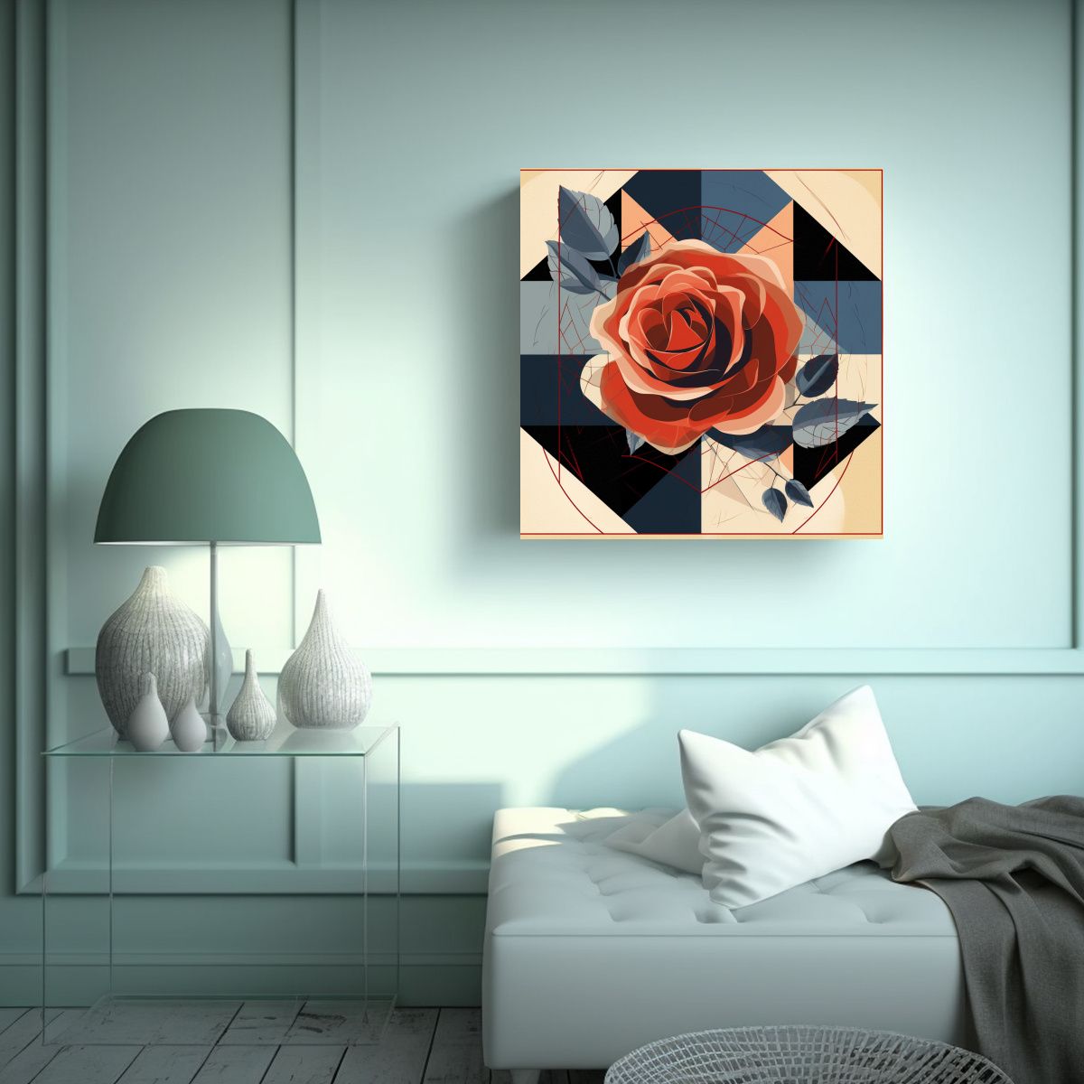 GENERICO - Cuadro Minimalista De Composición Abstracta Para 90x90 Cm