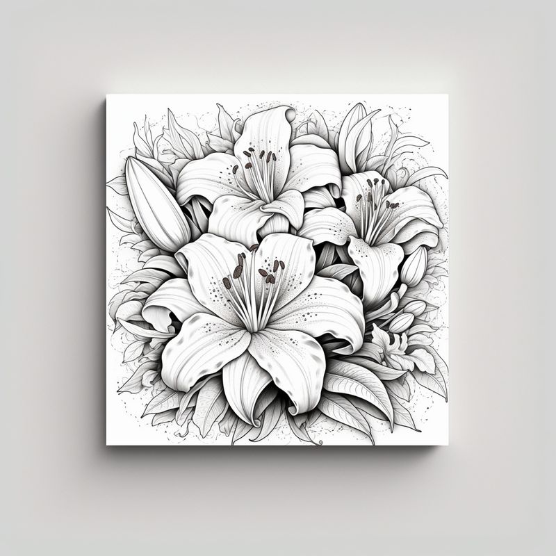 GENERICO - Cuadro Floral Espectacular: Páginas De Lirios En 30x30 Cm