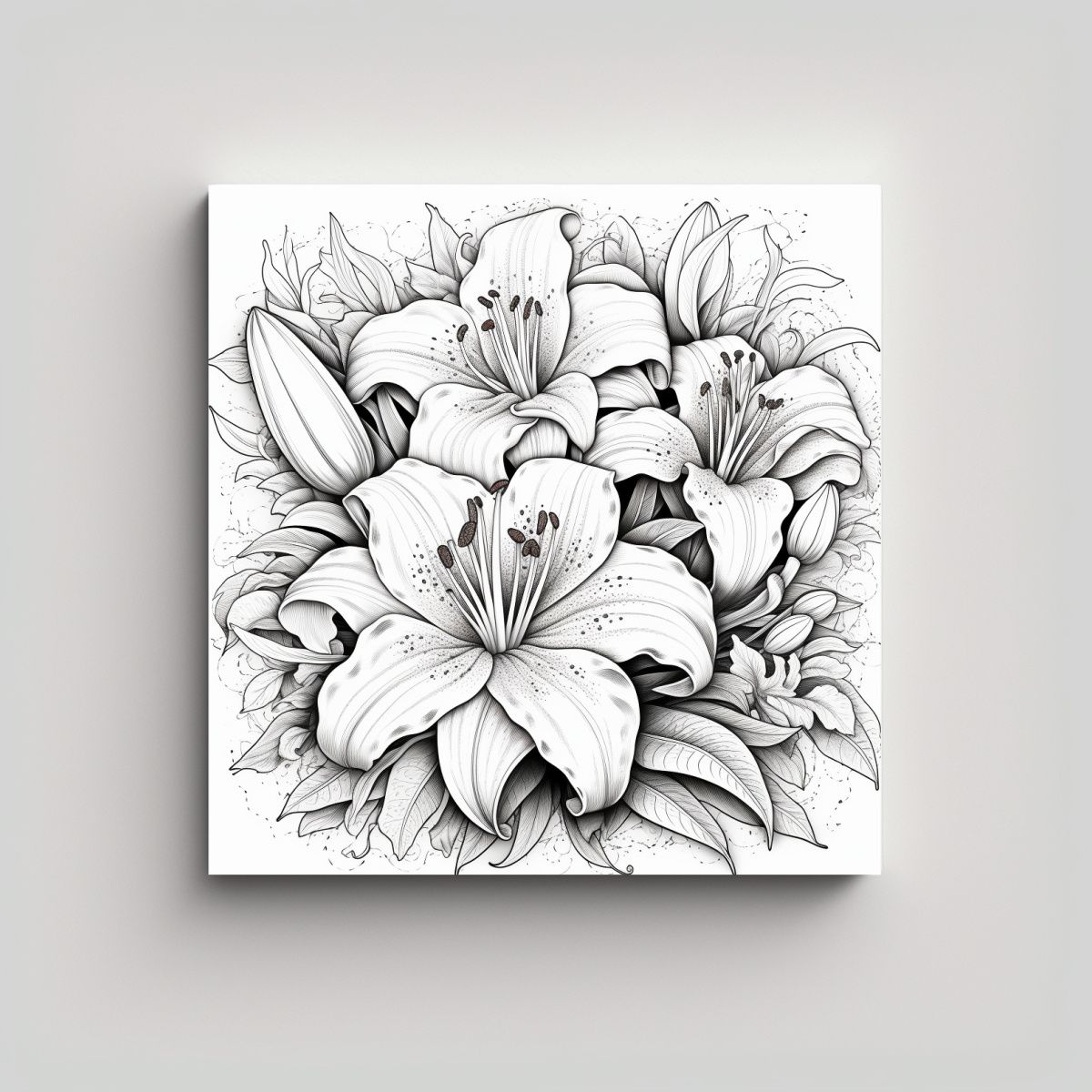 GENERICO - Cuadro Floral Espectacular: Páginas De Lirios En 40x40 Cm
