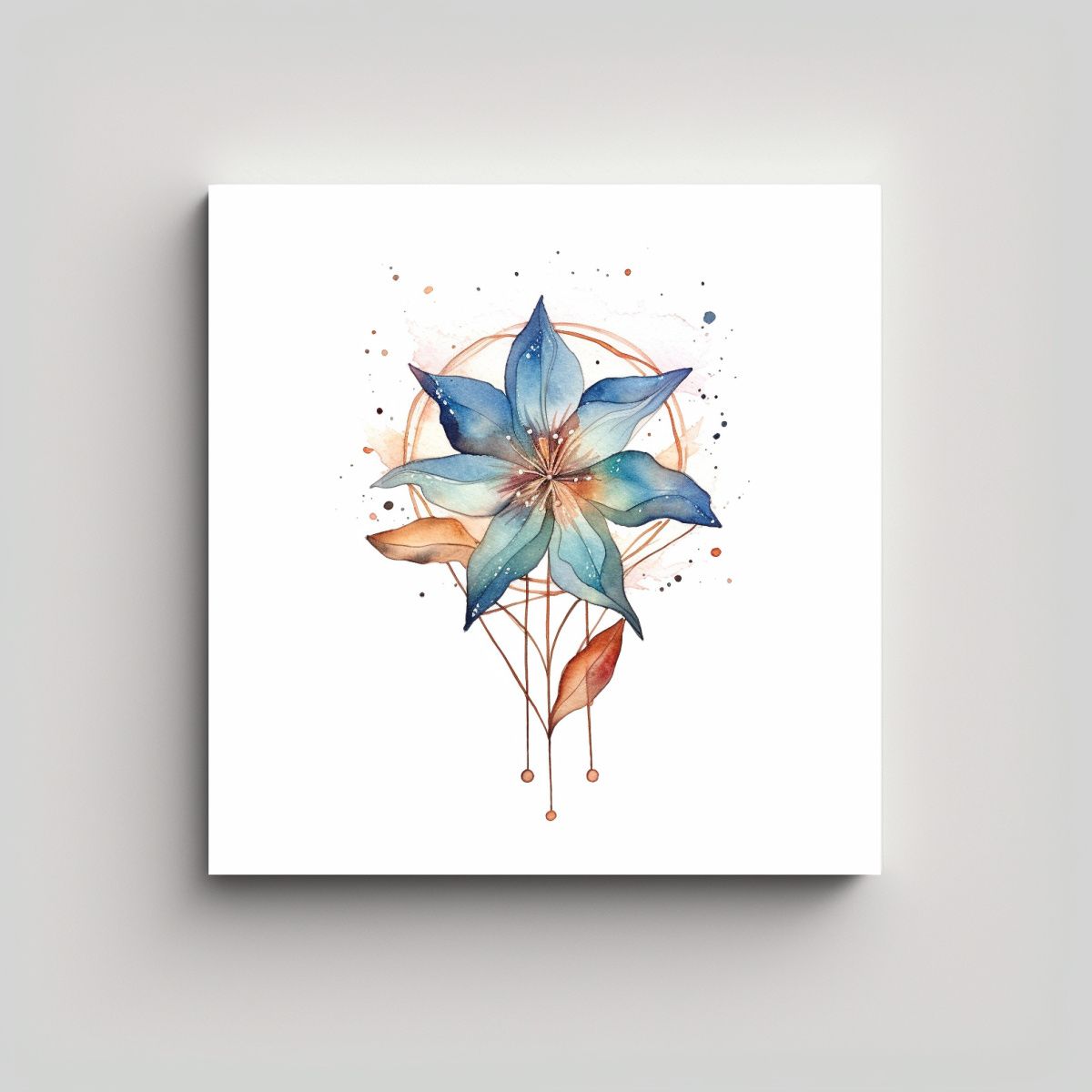 GENERICO - Regalo De Composición Dibujo: Flor Boho En 30x30 Cm