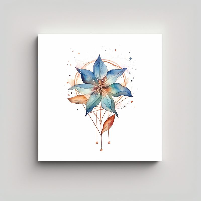 GENERICO - Regalo De Composición Dibujo: Flor Boho En 90x90 Cm