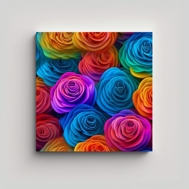 GENERICO - Cuadro Decorativo Lienzo: Imagen De Rosas 90x90 Cm