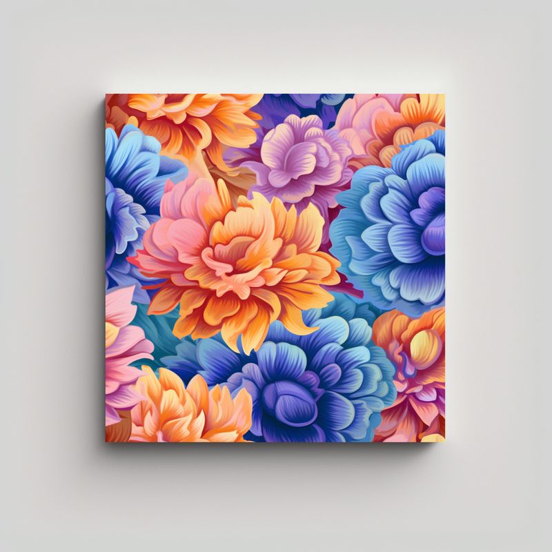 GENERICO - Cuadro Decorativo UHD De Flores Detalladas Para 60x60 Cm