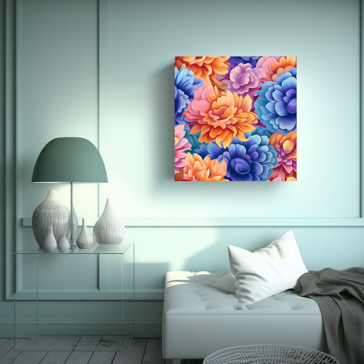 GENERICO - Cuadro Decorativo UHD De Flores Detalladas Para 90x90 Cm