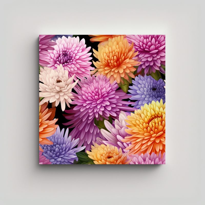 GENERICO - Cuadro De Interiores Cálidos Con Hermosas Flores 30x30 Cm