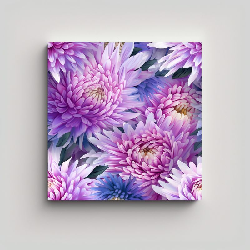 GENERICO - Cuadro Moderno De Asters Luminosos Con Detalles 50x50 Cm