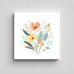 GENERICO - Cuadro Detallado De Flores Silvestres En Tonos 30x30 Cm