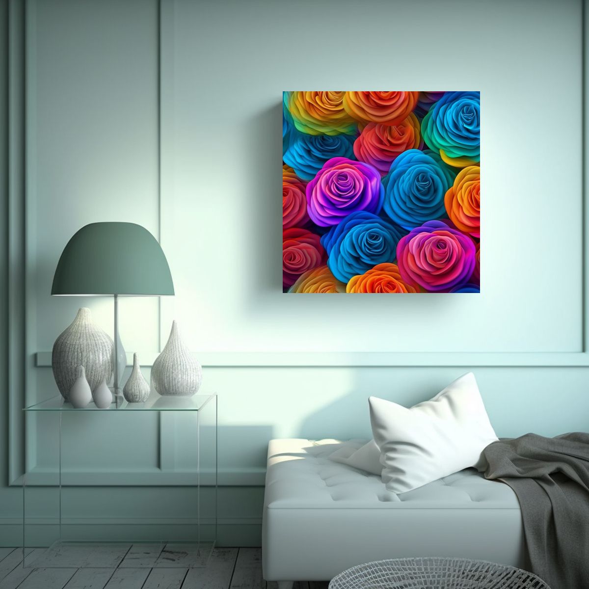 GENERICO - Cuadro Decorativo Lienzo: Imagen De Rosas 50x50 Cm