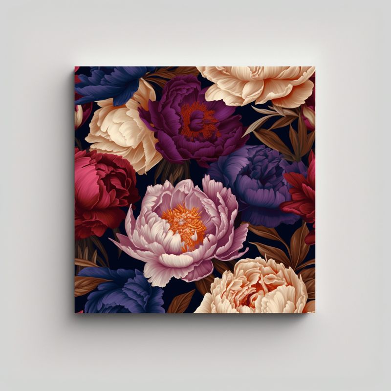 GENERICO - Cuadro Decorativo Ari Lee: Patrón Floral 40x40 Cm