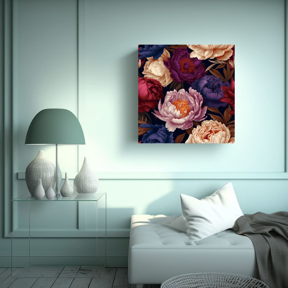 GENERICO - Cuadro Decorativo Ari Lee: Patrón Floral 40x40 Cm