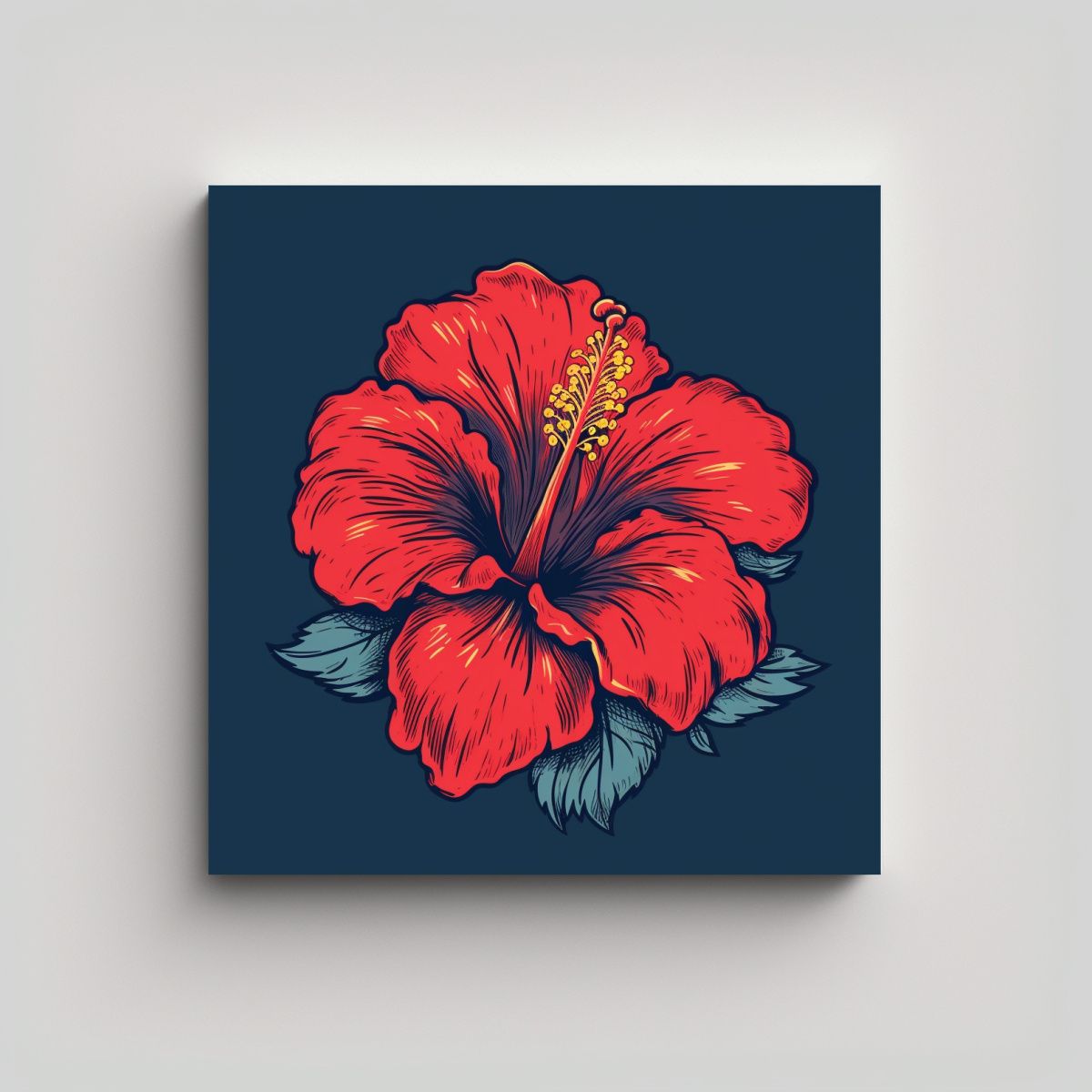 GENERICO - Diseño Minimalista De Lienzo Decorativo Con Flor 40x40 Cm.