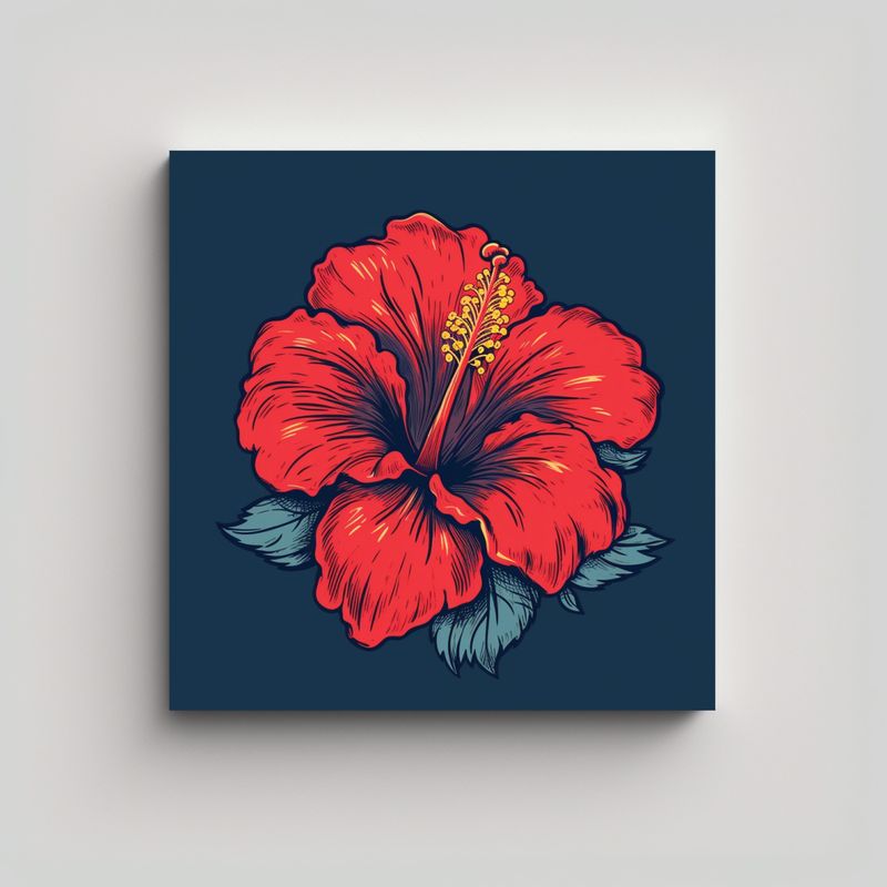GENERICO - Diseño Minimalista De Lienzo Decorativo Con Flor 30x30 Cm