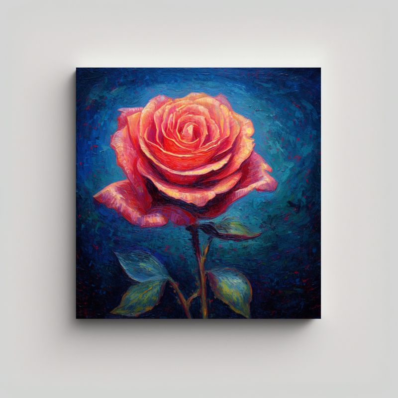 GENERICO - Moderno Lienzo De Tela Expresividad Rosa Pintada 90x90 Cm