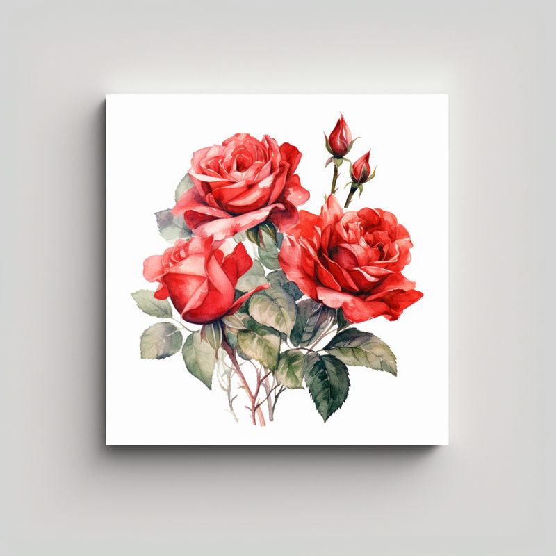 GENERICO - Arte De Pared Visual Impactante Rosas Rojas 60x60 Cm