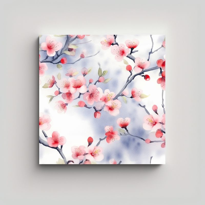 GENERICO - Impactante Arte De Pared: Flores De Ciruelo En 90x90 Cm