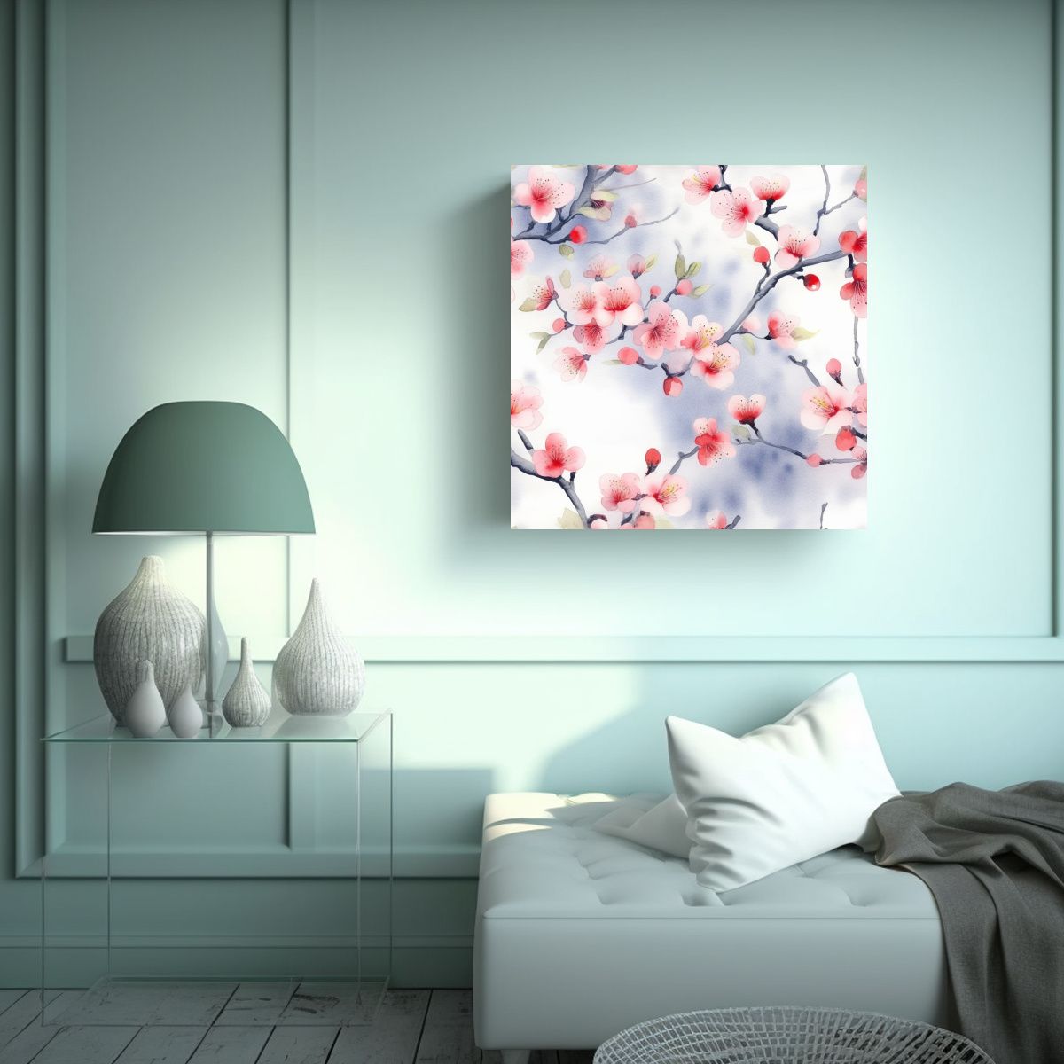 GENERICO - Impactante Arte De Pared: Flores De Ciruelo En 90x90 Cm