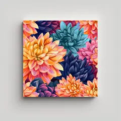 GENERICO - Cuadro Creativo De Armonía En Campos De Dahlia 50x50 Cm