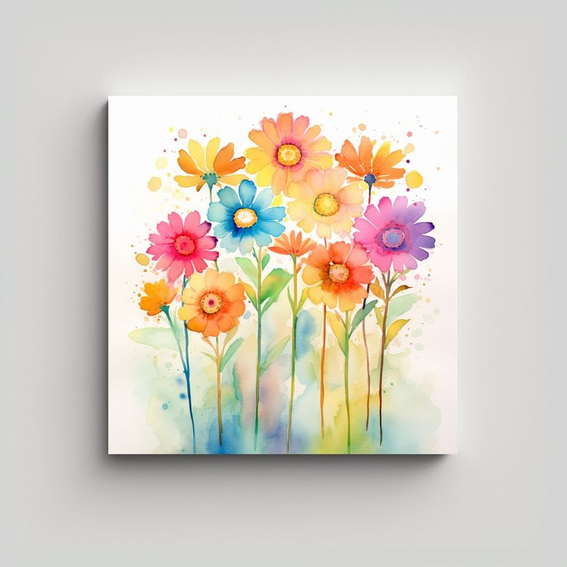 GENERICO - Composición Luminosa: Arte Floral Dulce Y Alegre 90x90 Cm