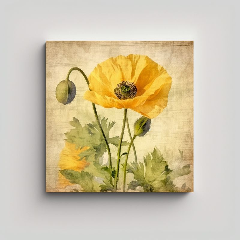 GENERICO - Cuadro Decorativo Lienzo Surrealista De Amapola 50x50 Cm
