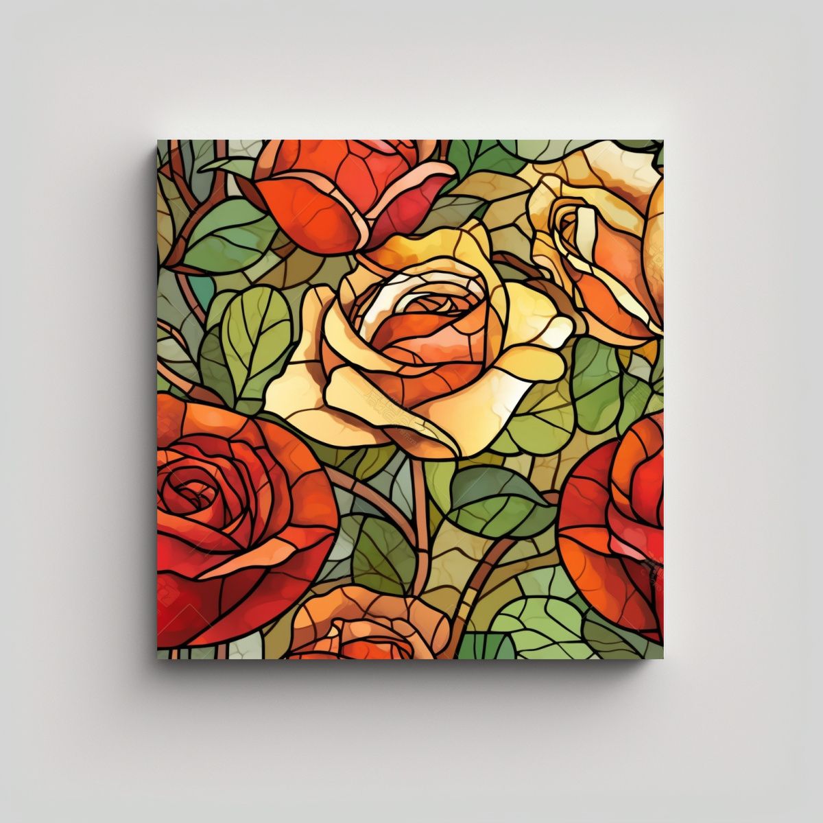 GENERICO - Cuadro Vintage Elegancia Con Diseño De Rosas 80x80 Cm