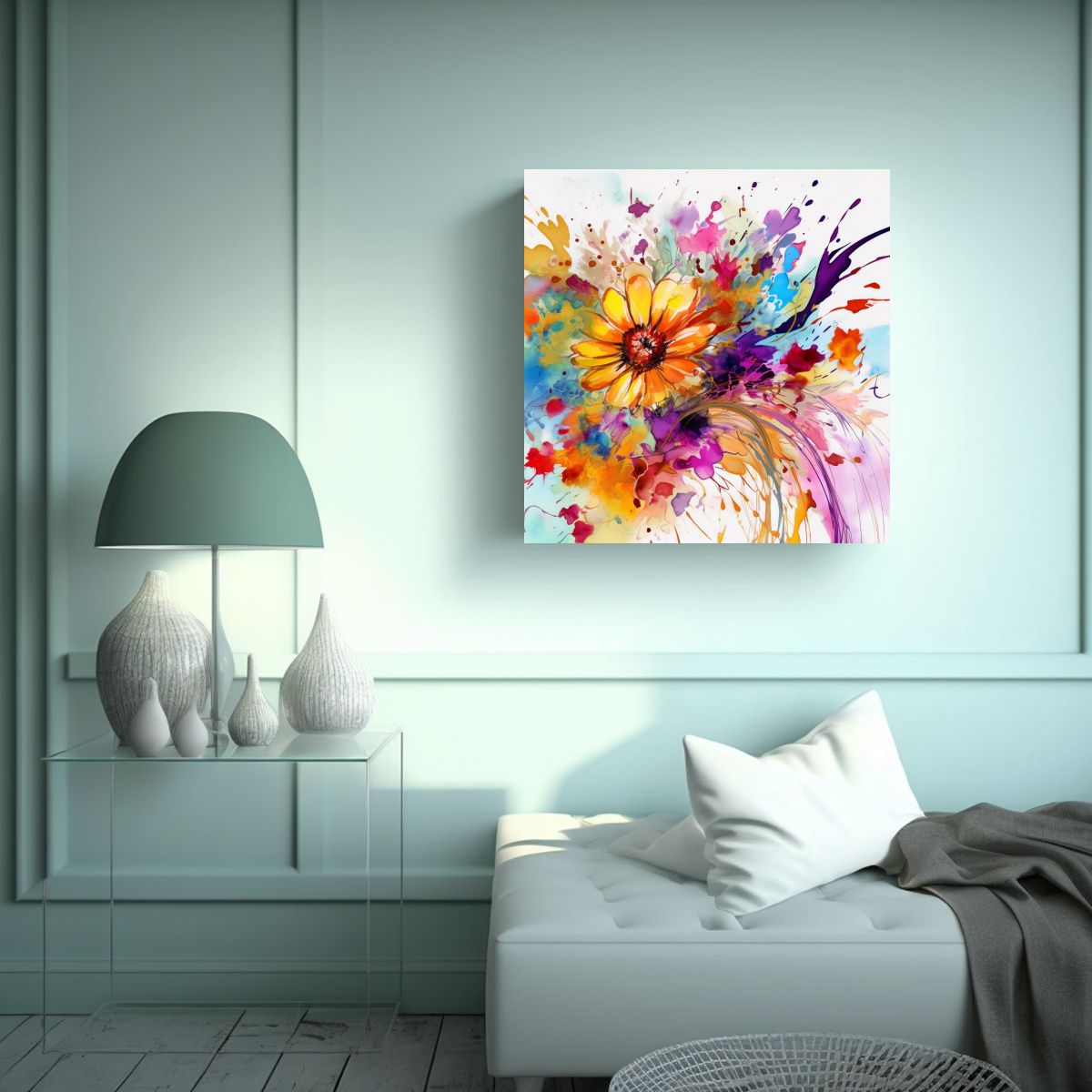 GENERICO - Cuadro Decorativo Canva: Diseño Abstracto De 60x60 Cm