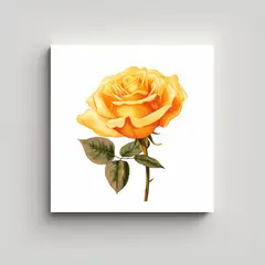 GENERICO - Arte De Pared Único: Rosa Amarilla Vector En 30x30 Cm