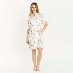 BARBIZON - Bata Mini Satin Beige Estampado