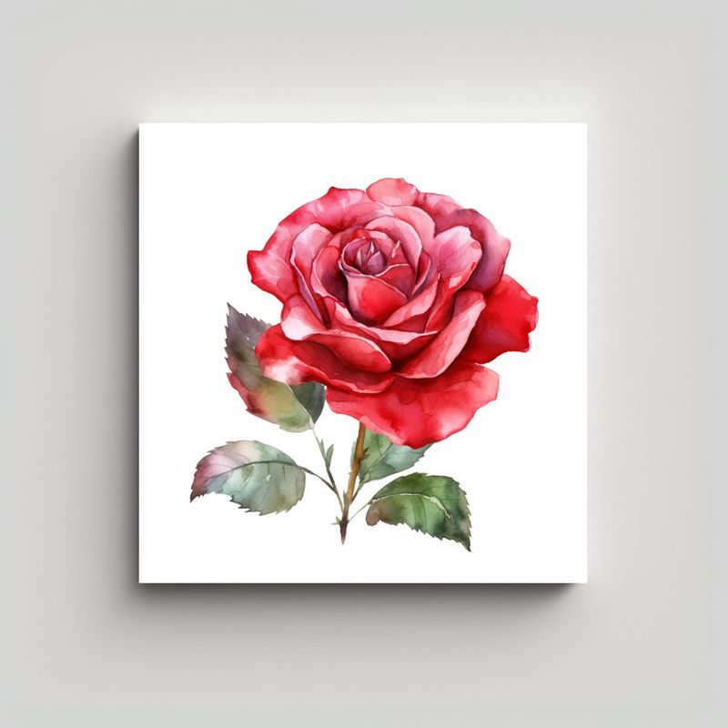 GENERICO - Patrón Intenso De Rosa Roja En Lienzo: Clipart 30x30 Cm