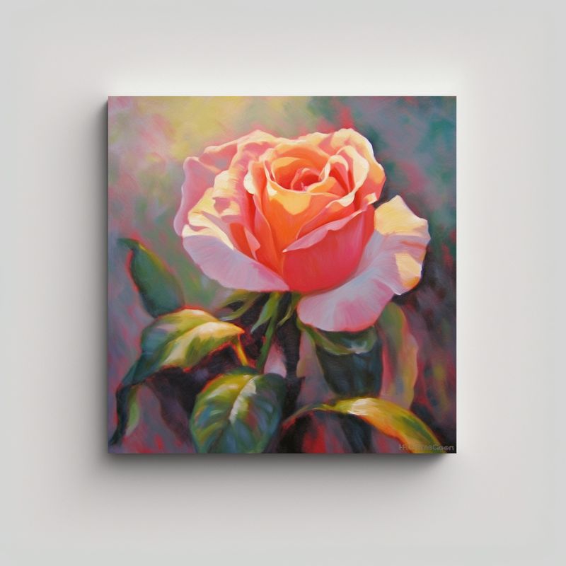 GENERICO - Cuadro Vintage Rosa Decorativo Para Cuarto 50x50 Cm
