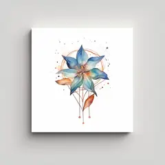 GENERICO - Regalo De Composición Dibujo: Flor Boho En 40x40 Cm