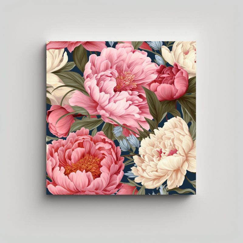 GENERICO - Cuadros Decorativos De Peonias: Arte Majestuoso 30x30 Cm