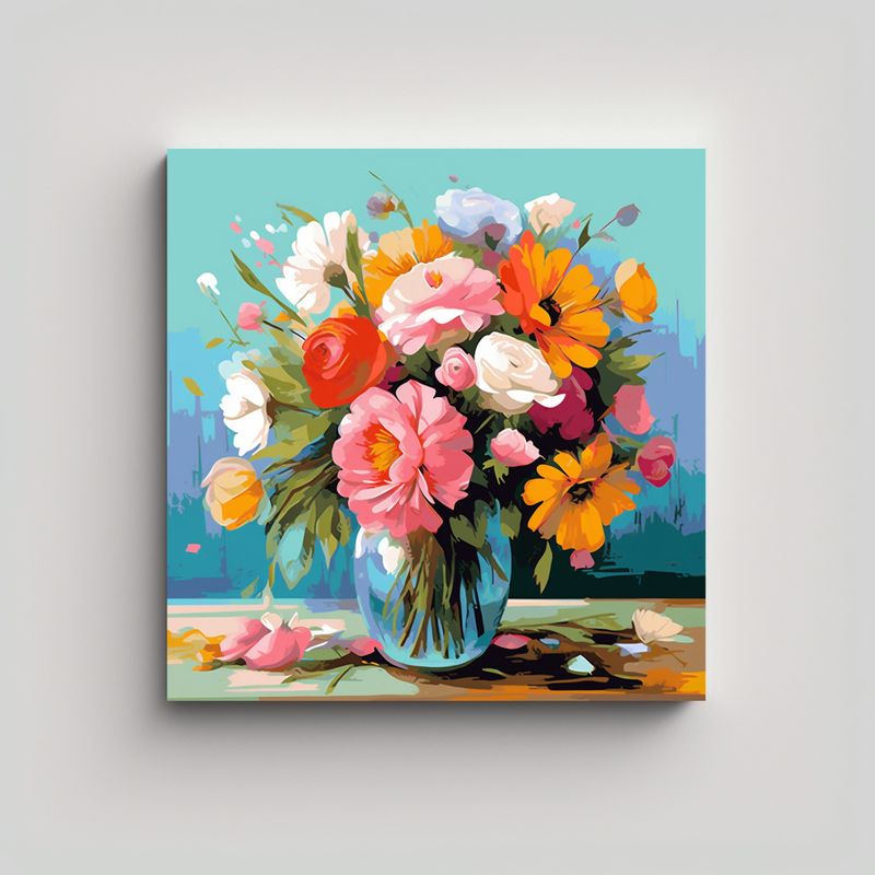 GENERICO - Diseña Tu Regalo Con Canva Cuadros Florales 30x30 Cm