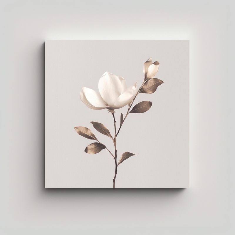 GENERICO - Arte Minimalista Magnolia Pared Decorativo 80x80 Cm