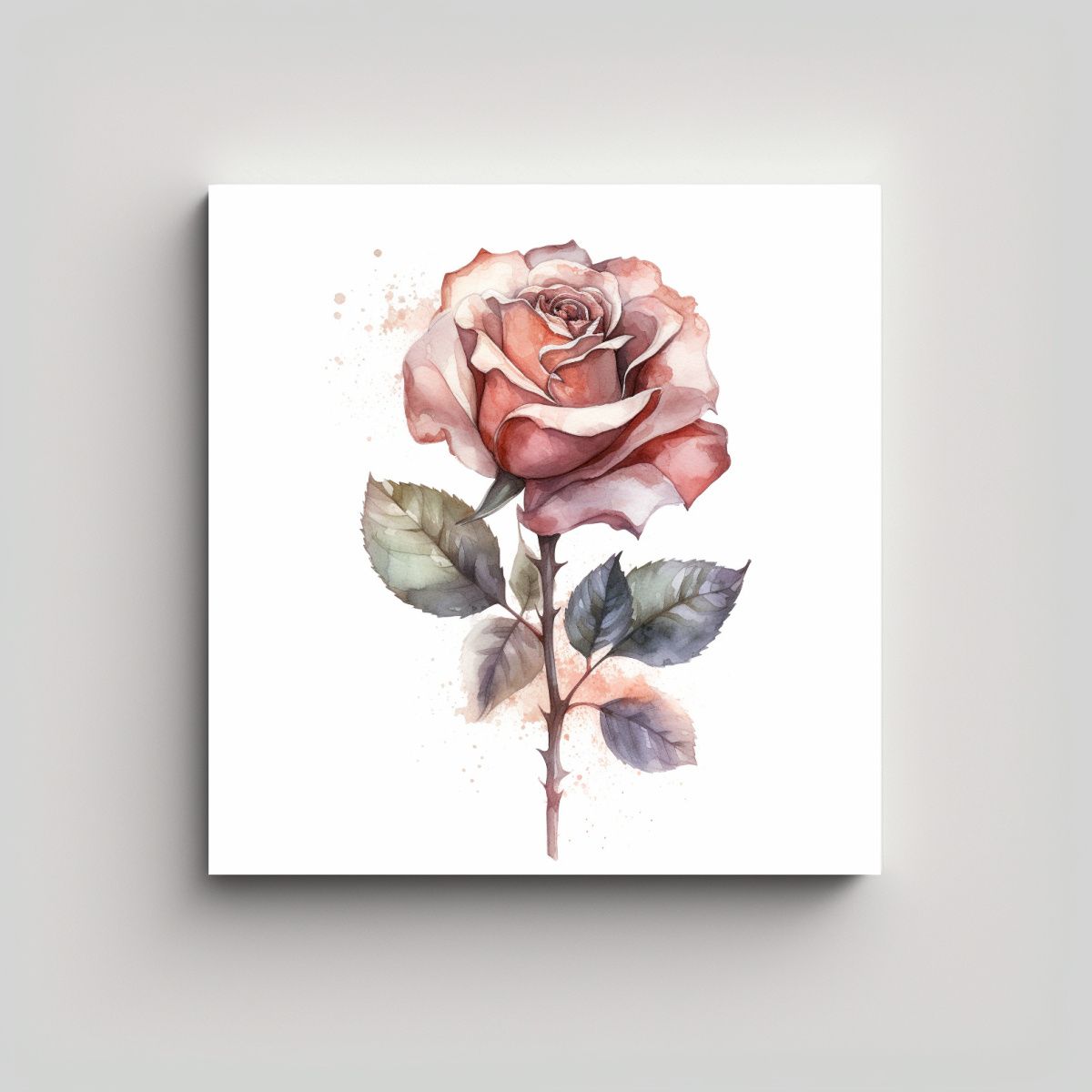 GENERICO - Inspiración De Arte Gráfico: Rosa Realista Con 50x50 Cm