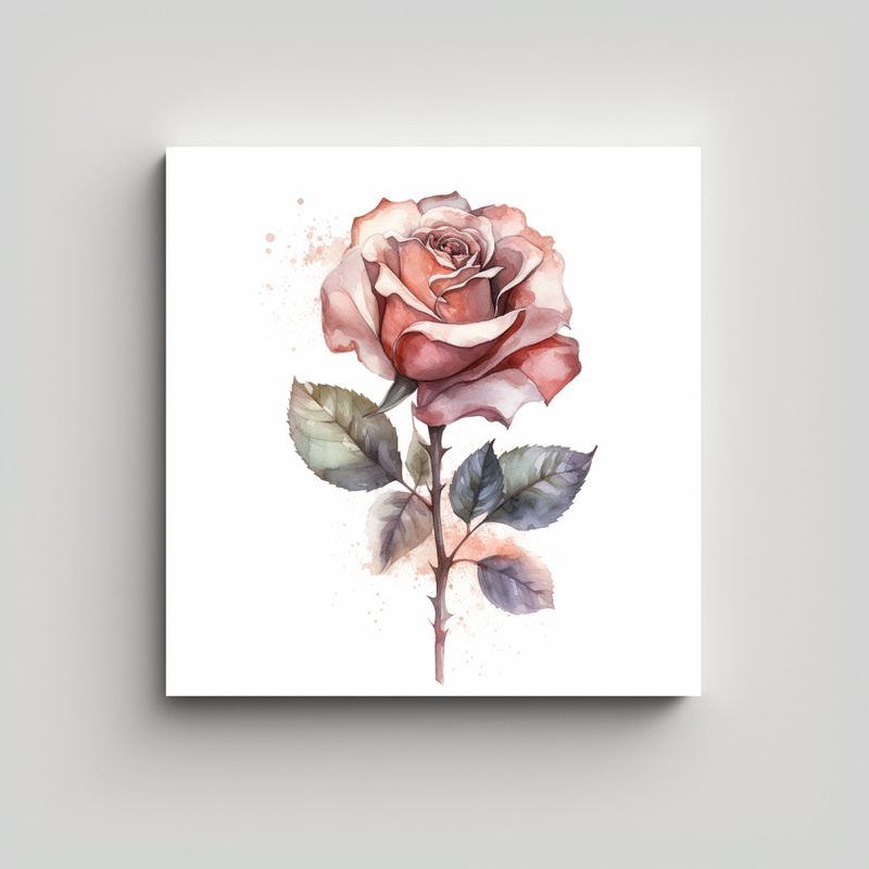 GENERICO - Inspiración De Arte Gráfico: Rosa Realista Con 30x30 Cm