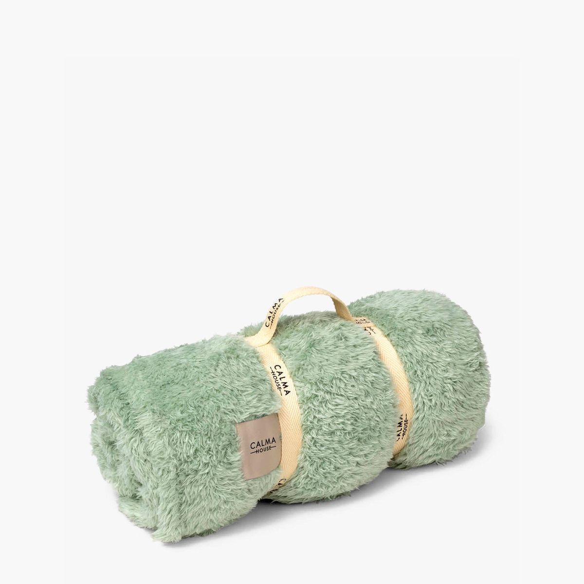 CALMA HOUSE - Manta Plaid Tedy Verde Claro Form