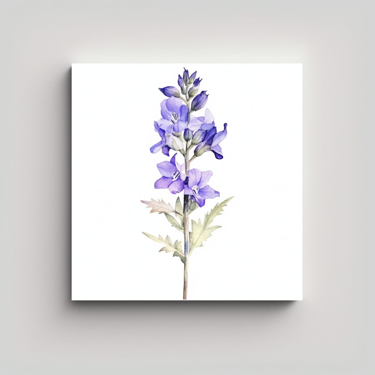 GENERICO - Flor De Espuela De Galán Acuarela Blanco 80x80 Cm