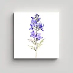 GENERICO - Flor De Espuela De Galán Acuarela Blanco 70x70 Cm