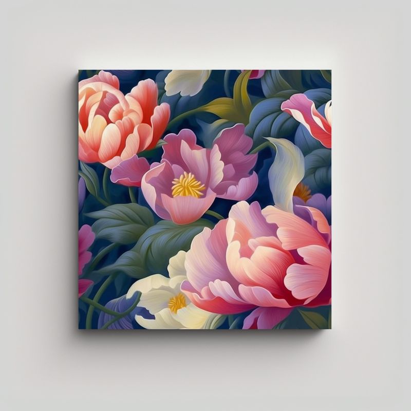 GENERICO - Bello Arte Floral Realista: Composición De 90x90 Cm