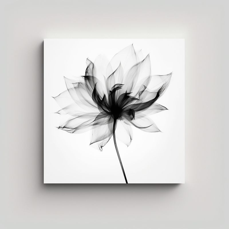 GENERICO - Arte De Pared Abstracto: Flor Xray En Blanco Y 30x30 Cm
