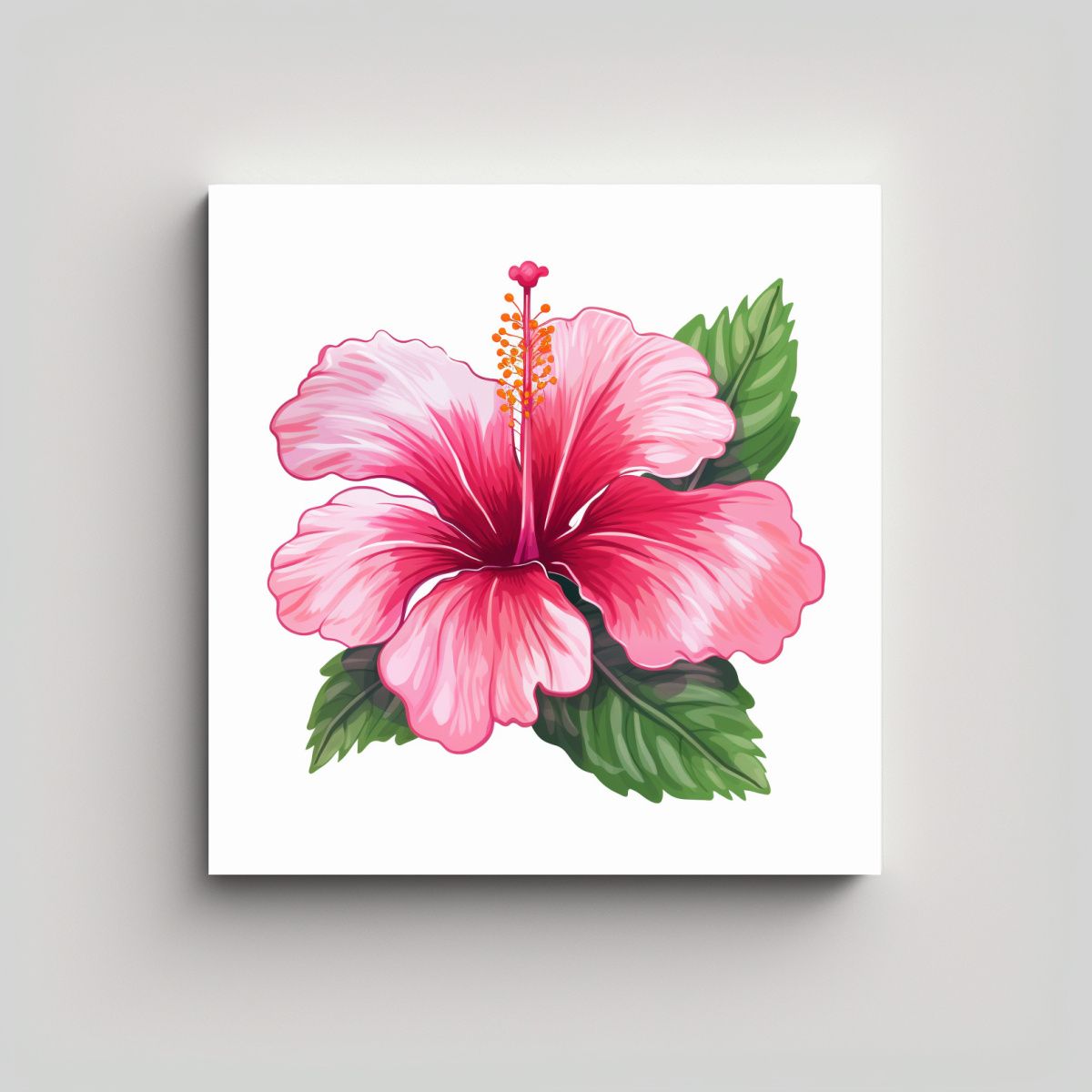 GENERICO - Canva Abstracto Rosa De Hibisco En Estilo Cartoon 70x70 Cm