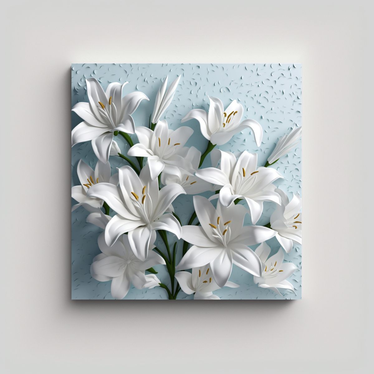 GENERICO - Cuadro Sublimado 3D Tela En Bastidor Con Lirios 70x70 Cm