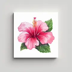 GENERICO - Canva Abstracto Rosa De Hibisco En Estilo Cartoon 30x30 Cm