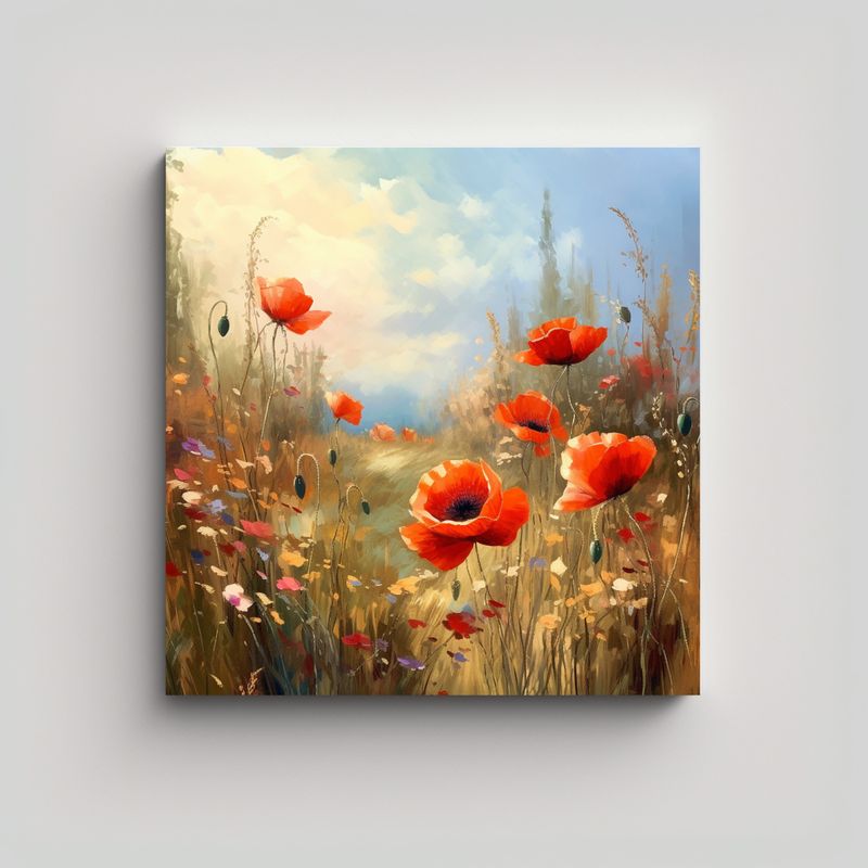 GENERICO - Pintura De Riqueza Visual Con Flores Hermosas Y 90x90 Cm
