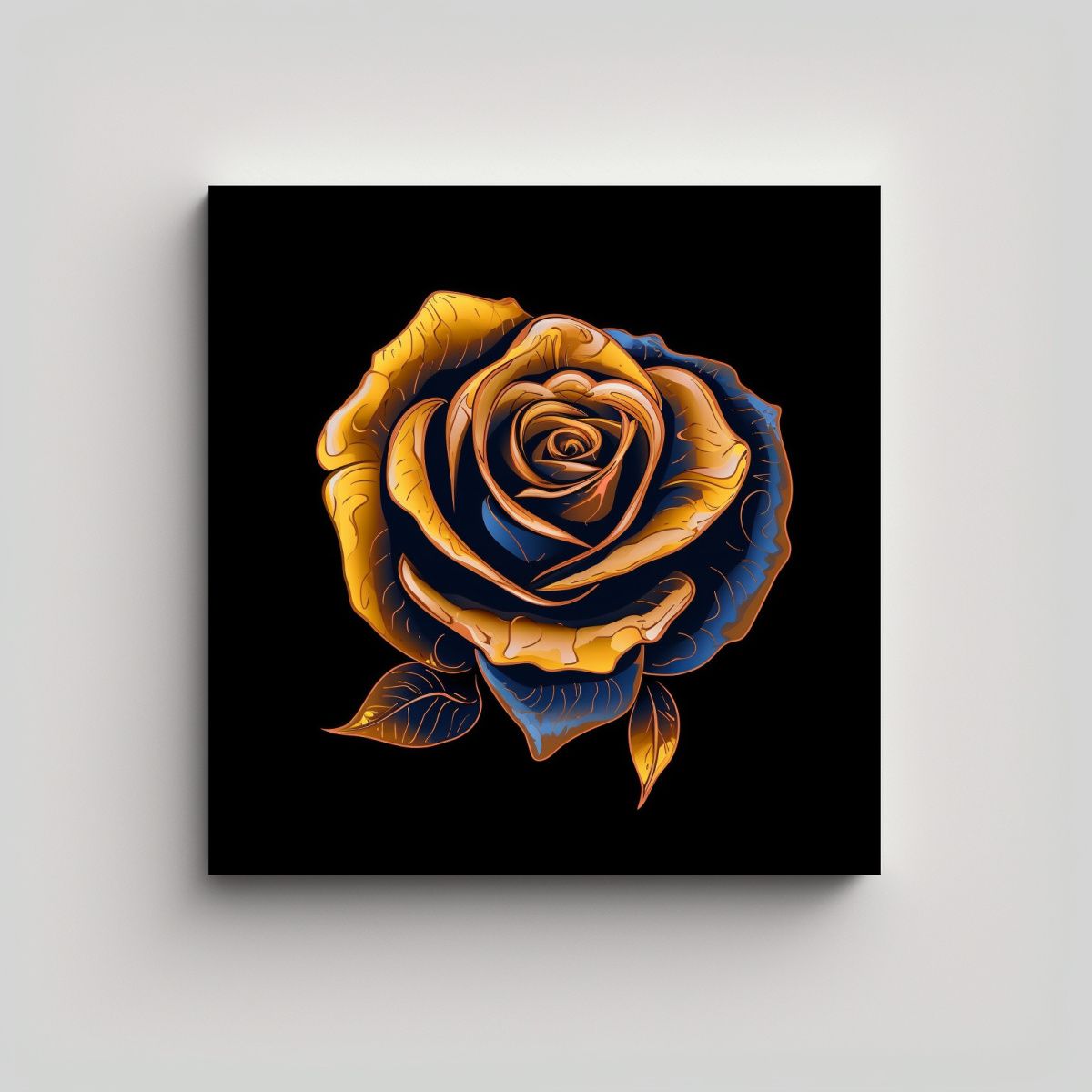 GENERICO - Diseño Vectorial Abstracto Oro Rosa En Lienzo 80x80 Cm