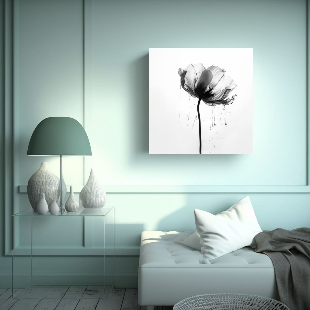 GENERICO - Arte Abstracto Refractivo Flor Triste 70x70 Cm